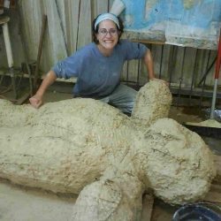 making-cement-teddy-bear-sculpture